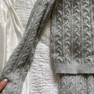 Knit gray matching set